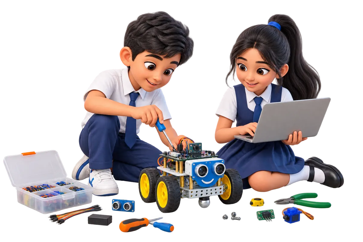 Robotics course delivered on school premises by a specialist training team