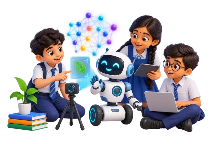 Students learning future technologies through school EdTech programs